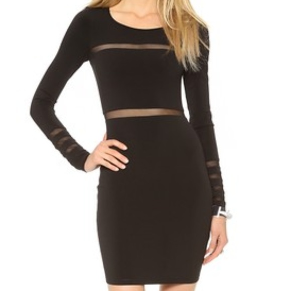 Elegant Black Sheer Panel Dress - Picture 2 of 4